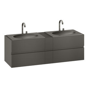 meuble vasque double / suspendu / en MDF / contemporain