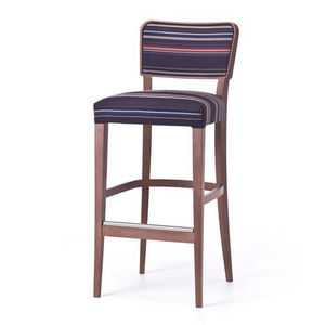 tabouret de bar contemporain / en hêtre / en cuir / en tissu
