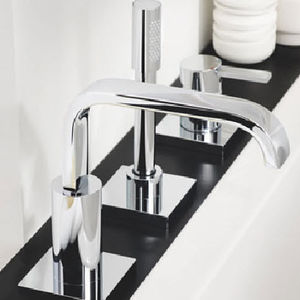 mitigeur pour baignoire / en métal chromé / 3 trous