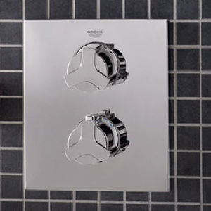 mitigeur de douche / mural / en métal chromé / thermostatique