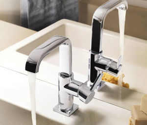 mitigeur pour vasque / en métal chromé / 1 trou