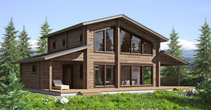 maison préfabriquée / contemporaine / en bois massif / à 2 étages