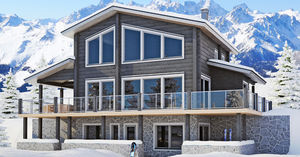 maison préfabriquée / contemporaine / en bois massif / écologique