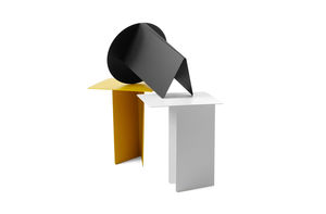 table d'appoint / contemporaine / en tôle d'acier / carrée