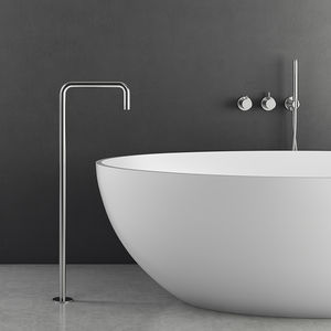 mitigeur pour baignoire / au sol / en inox / 1 trou