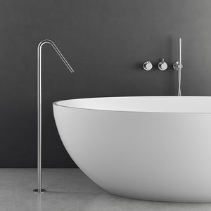 mitigeur pour baignoire / au sol / en inox / 1 trou