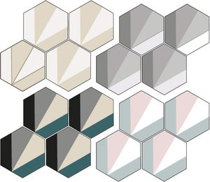 carreau ciment d'intérieur / au sol / hexagonal / à motif