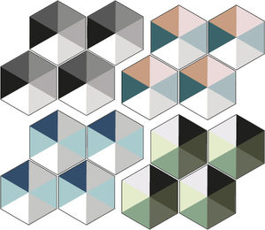 carreau ciment d'intérieur / au sol / hexagonal / à motif