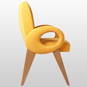 chaise de restaurant contemporaine / avec accoudoirs / tapissée / en tissu