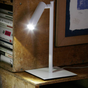 lampe de table / contemporaine / en nickel / à LED