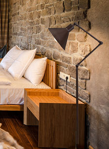 lampe sur pied / contemporaine / en nickel / marron