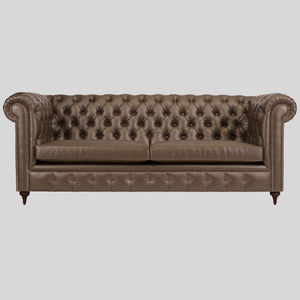 canapé chesterfield / en tissu / 2 places / marron