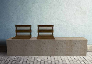banc public / contemporain / en bois / en acier