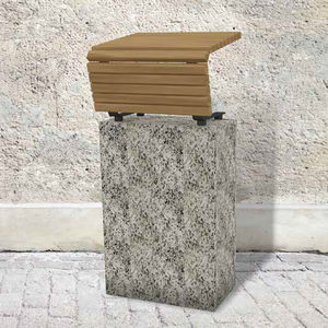 banc public / contemporain / en bois / en acier
