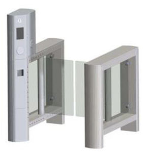 tourniquet mi-hauteur / pour contrôle d'accès automatique / en acier inoxydable / en verre
