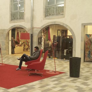 poubelle publique / en tôle d'acier / de tri sélectif / contemporaine