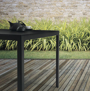 table contemporaine / en acier laqué / en aluminium / rectangulaire