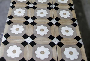 carreau ciment d'intérieur / au sol / motif floral / fait main