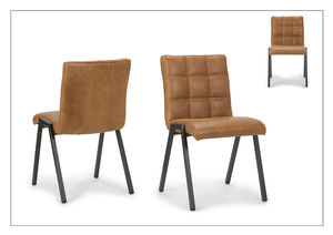 chaise contemporaine / en tissu / en cuir / tapissée
