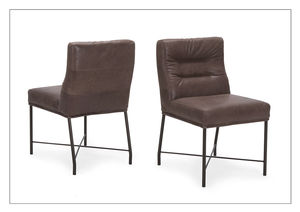 chaise contemporaine / en tissu / en cuir / tapissée