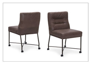 chaise contemporaine / tapissée / à roulettes / en tissu