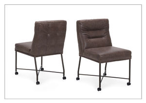 chaise contemporaine / tapissée / à roulettes / en tissu