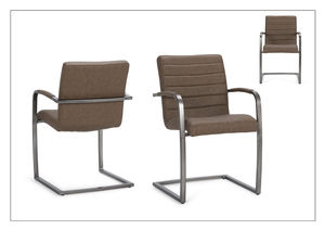 chaise contemporaine / avec accoudoirs / en cuir / professionnelle