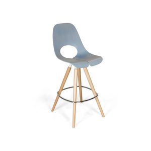 chaise de bar contemporaine / avec repose-pieds / luge / en bois