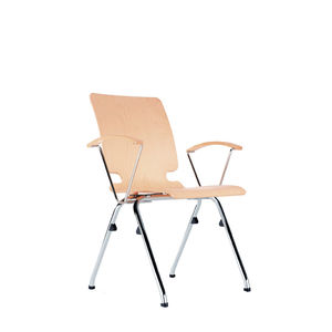 chaise visiteur contemporaine / avec accoudoirs / empilable / à tablette