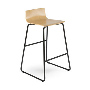 chaise de bar contemporaine / avec repose-pieds / contreplaqué / en acier