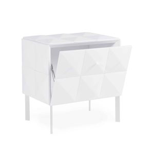 table de chevet design original / en MDF laqué / rectangulaire / pour hôtel