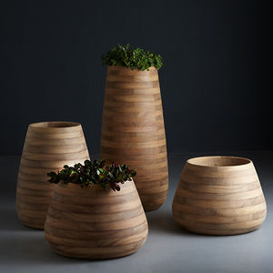 jardinière en bois / ronde / contemporaine