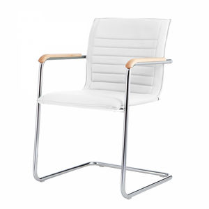 chaise visiteur design Bauhaus / avec accoudoirs / tapissée / cantilever