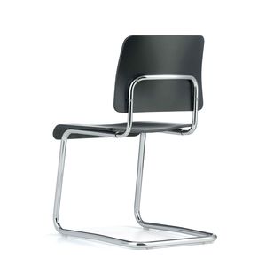 chaise visiteur design Bauhaus / tapissée / avec accoudoirs / cantilever