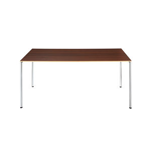table de réunion contemporaine / agglomérée / en métal chromé / rectangulaire