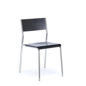 chaise visiteur design Bauhaus / empilable / tapissée / avec accoudoirs