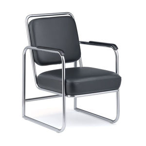 chaise visiteur design Bauhaus / tapissée / avec accoudoirs / luge