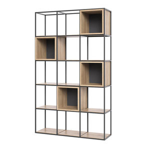étagère contemporaine / en chêne / en acier