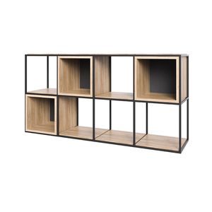 étagère basse / contemporaine / en chêne / en acier