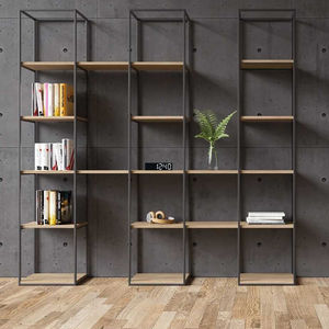 étagère contemporaine / en chêne / en acier / pour bureau