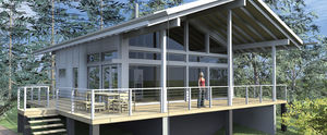 maison préfabriquée / contemporaine / à ossature bois / en verre