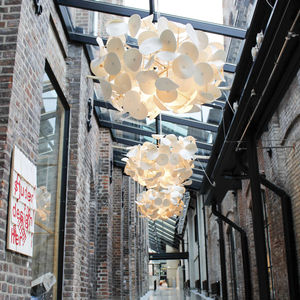 lampe suspension / contemporaine / en laine / en bouleau