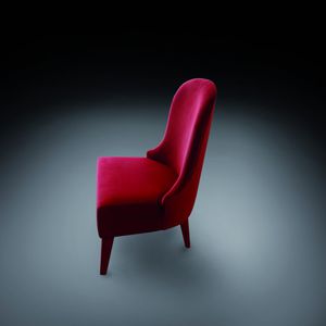 chaise contemporaine / à dossier haut / en tissu