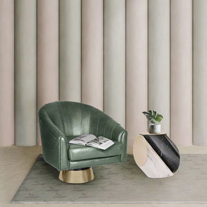 fauteuil contemporain / en tissu / en cuir / en laiton poli