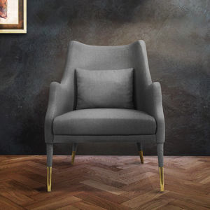 fauteuil contemporain / en tissu / en cuir / en laiton poli