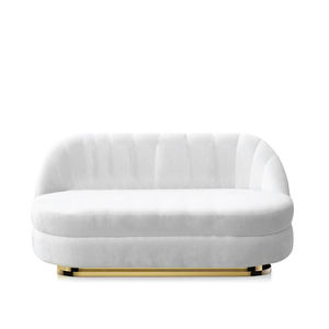 canapé contemporain / en coton / en velours / en laiton