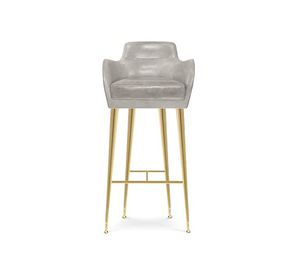 chaise de bar contemporaine / tapissée / avec repose-pieds / avec accoudoirs