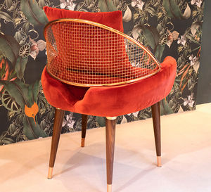 chaise de salle à manger contemporaine / tapissée / sur mesure / avec coussin amovible
