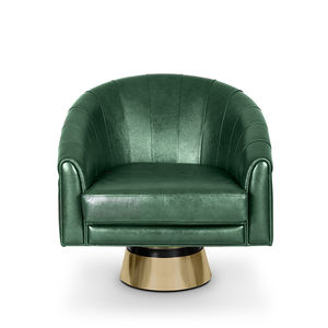 fauteuil contemporain / en tissu / en cuir / en laiton poli