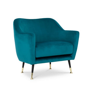 fauteuil contemporain / en tissu / bleu